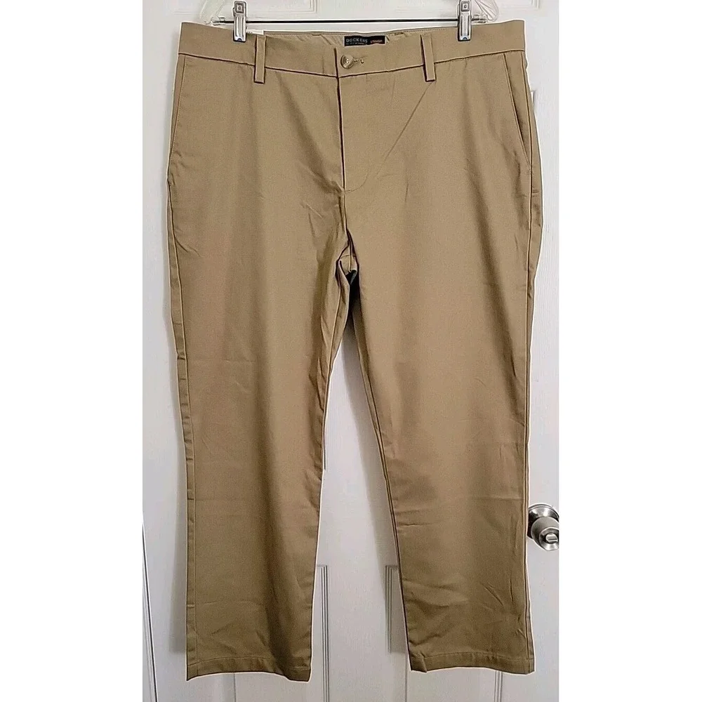 NEW Dockers Signature Khakis Pants 38x29 Slim Fit Flex Waistband Grip LuxStretch